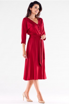 Sukienka A522 - Kolor/wzór: Bordo