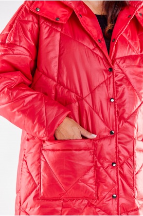 Płaszcz A541 - Kolor/wzór: Czerwony