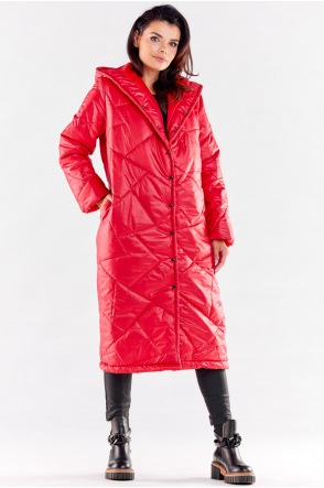 Płaszcz A542 - Kolor/wzór: Czerwony