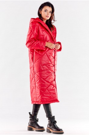 Płaszcz A542 - Kolor/wzór: Czerwony