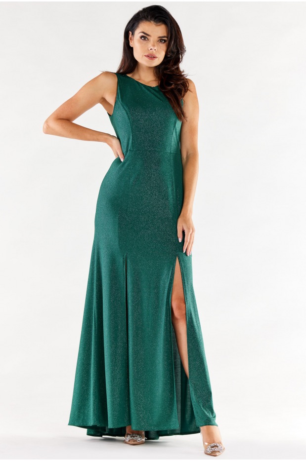 Sukienka A549 - Kolor/wzór: Butelkowa zieleń