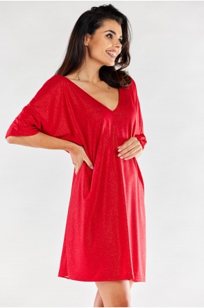Sukienka A557 - Kolor/wzór: Czerwony