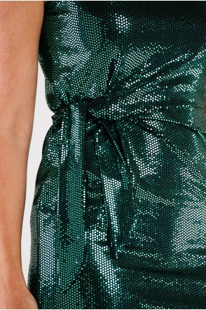 Sukienka A560 - Kolor/wzór: Zielone kropki