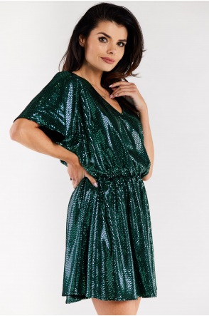 Sukienka A561 - Kolor/wzór: Zielone kropki