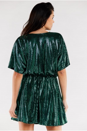 Sukienka A561 - Kolor/wzór: Zielone kropki