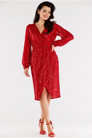 Sukienka A565 - Kolor/wzór: Czerwony