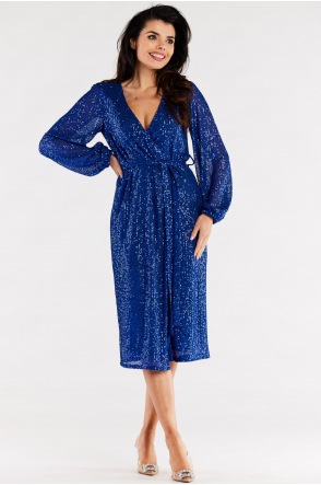 Sukienka A567 - Kolor/wzór: Niebieski