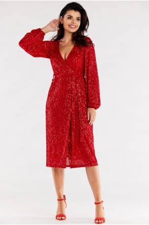 Sukienka A567 - Kolor/wzór: Czerwony