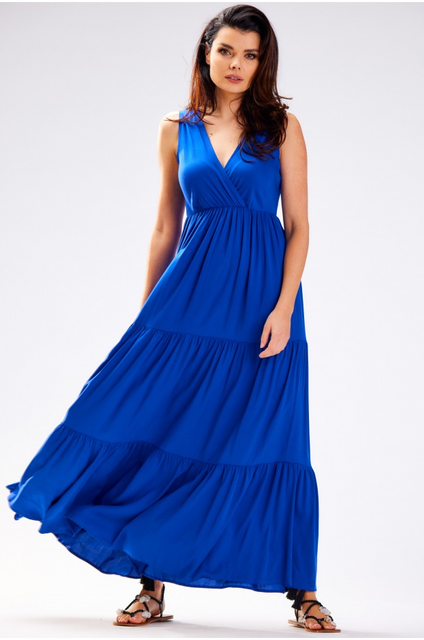 Sukienka A581 - Kolor/wzór: Niebieski