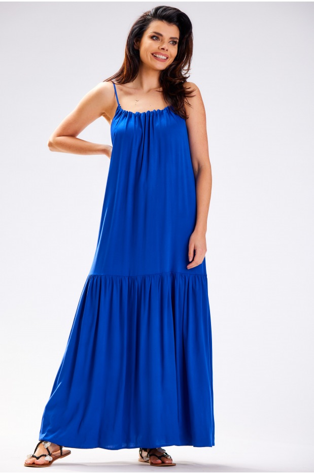 Sukienka A582 - Kolor/wzór: Niebieski