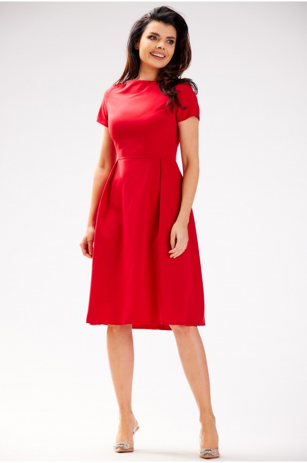 Sukienka A592 - Kolor/wzór: Czerwony