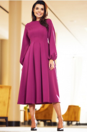 Sukienka A595 - Kolor/wzór: Śliwka