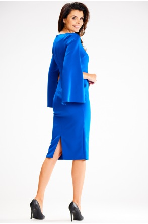 Sukienka A596 - Kolor/wzór: Niebieski