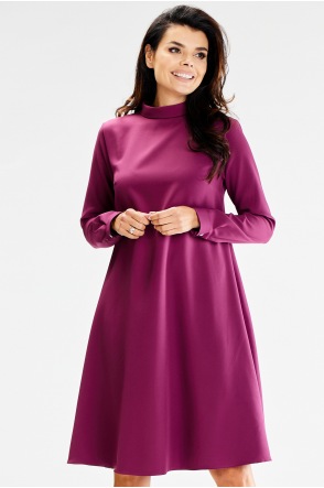 Sukienka A599 - Kolor/wzór: Śliwka