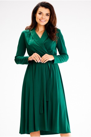 Sukienka A604 - Kolor/wzór: Butelkowa zieleń