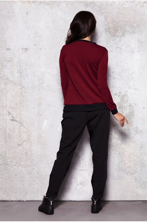 Sweter M014 - Kolor/wzór: Bordo - lewo