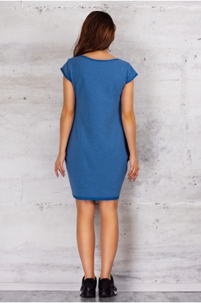 Sukienka M058 - Kolor/wzór: Niebieski