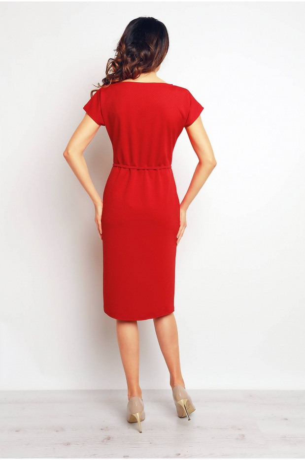 Sukienka M085 - Kolor/wzór: Czerwony - bok