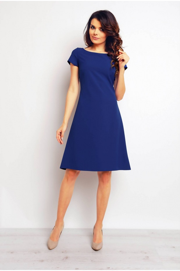 Sukienka M086 - Kolor/wzór: Niebieski