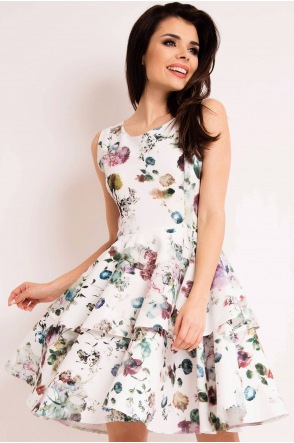 Sukienka M126 - Kolor/wzór: Kwiaty