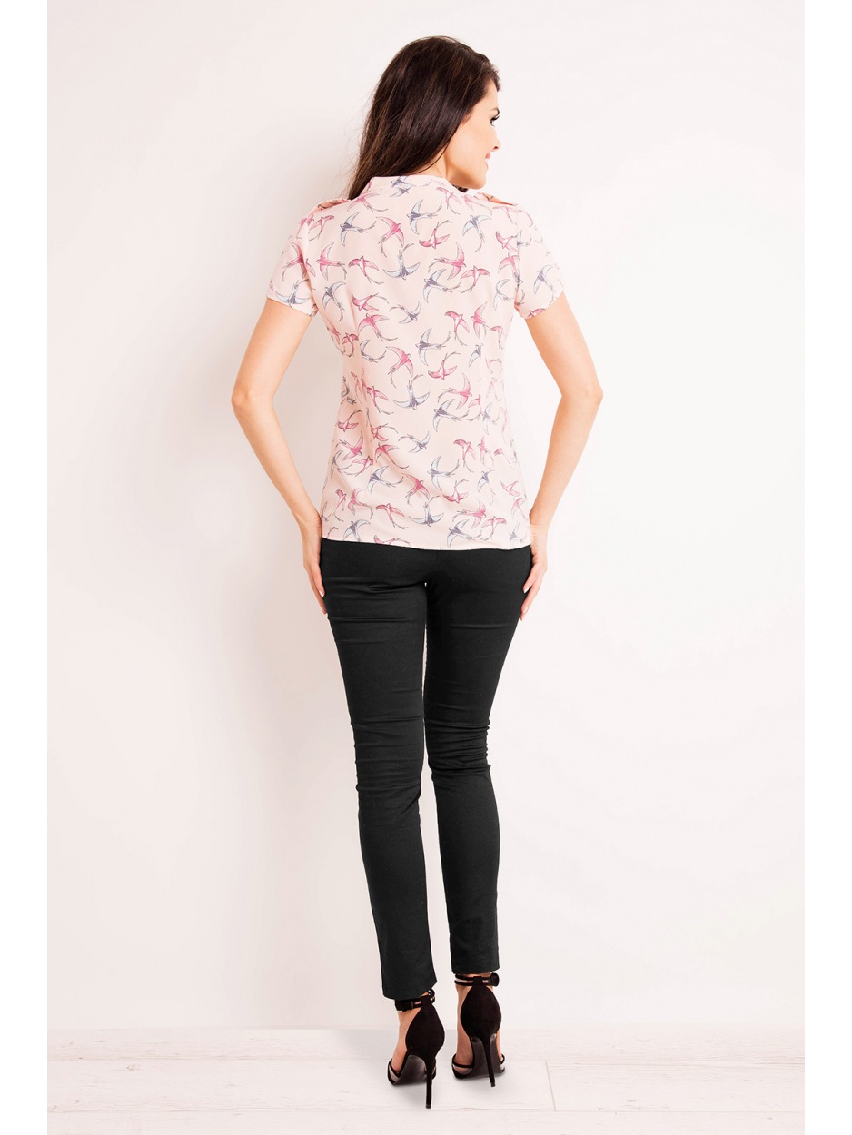 Koszula M127 - Kolor/wzór: Różowe ptaki - dół