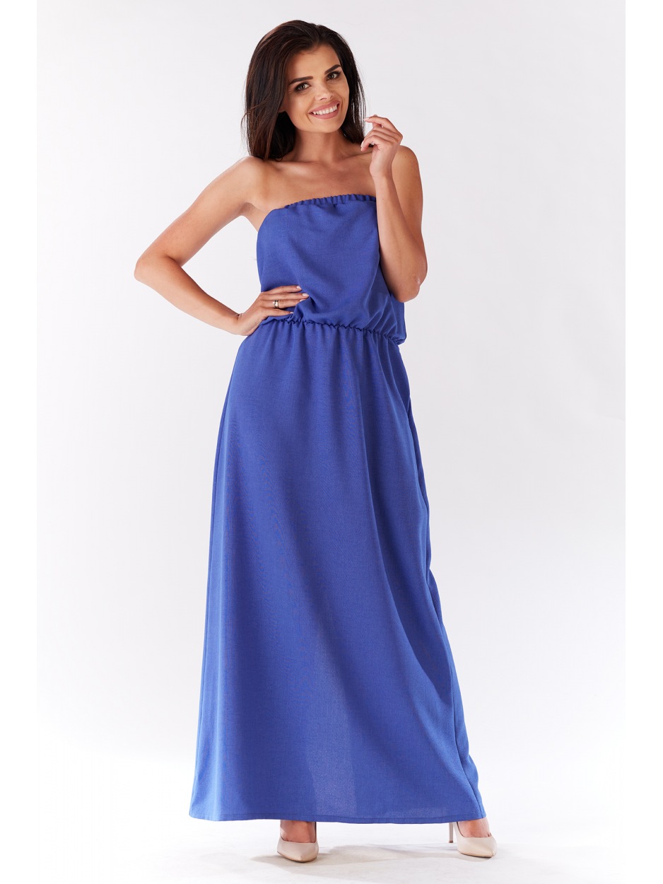 Sukienka M135 - Kolor/wzór: Niebieski - prawo