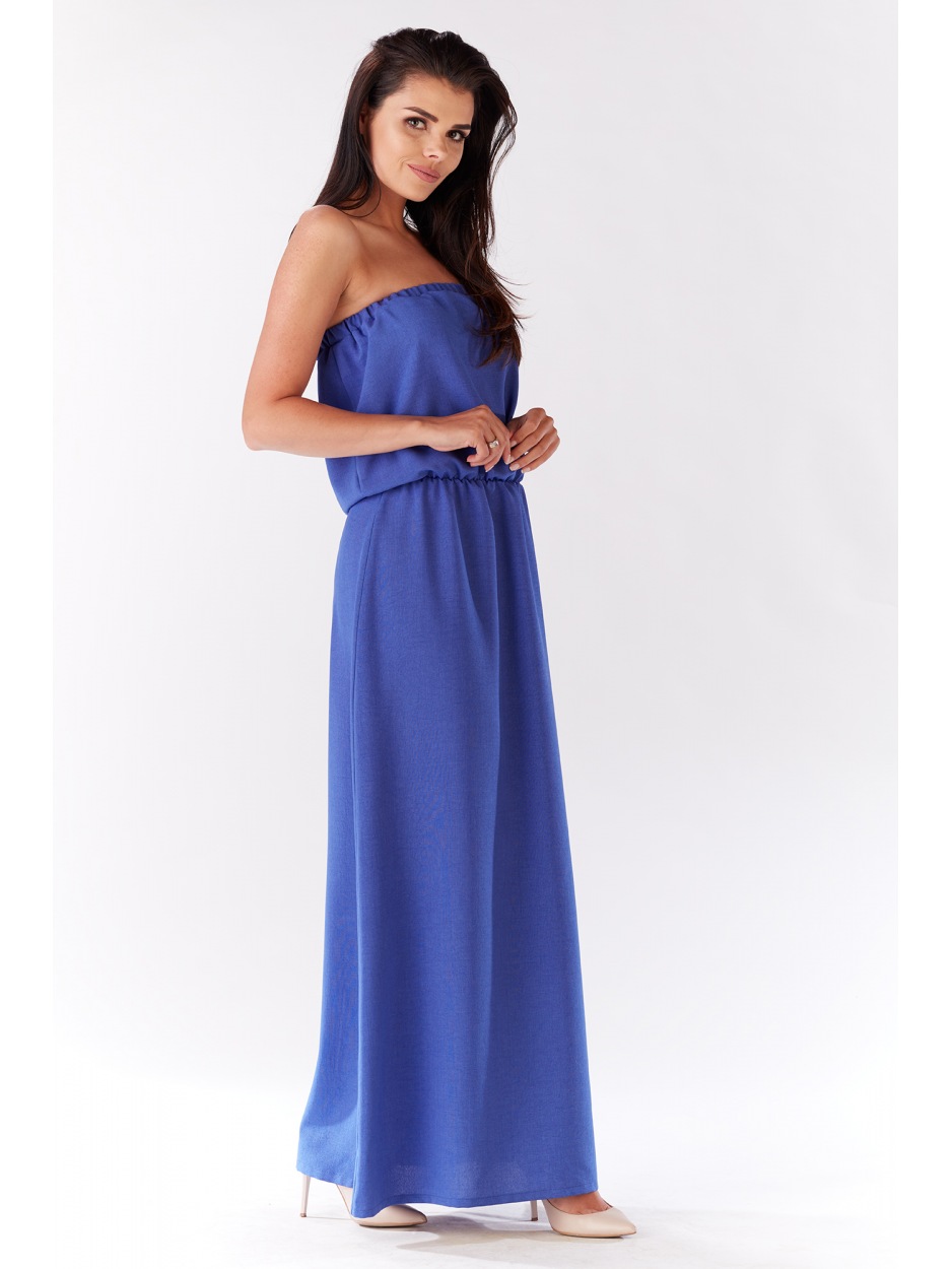 Sukienka M135 - Kolor/wzór: Niebieski - góra
