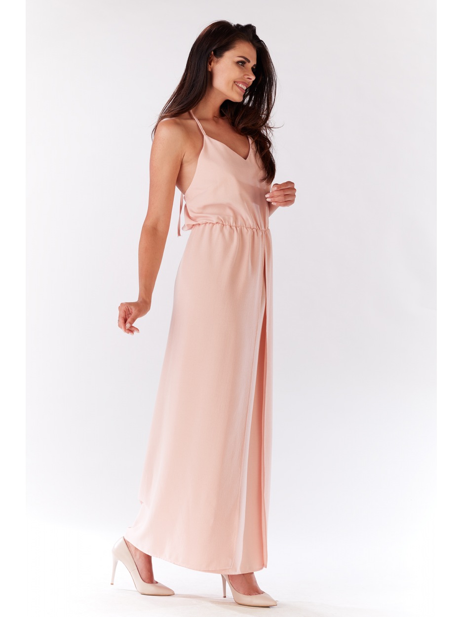 Sukienka M138 - Kolor/wzór: Pudrowy róż - góra