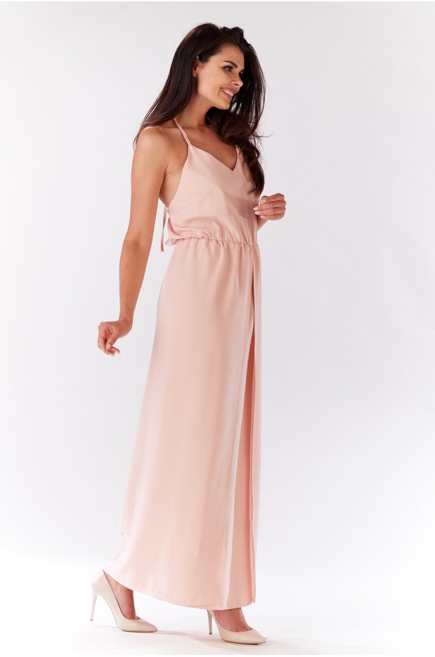 Sukienka M138 - Kolor/wzór: Pudrowy róż - góra