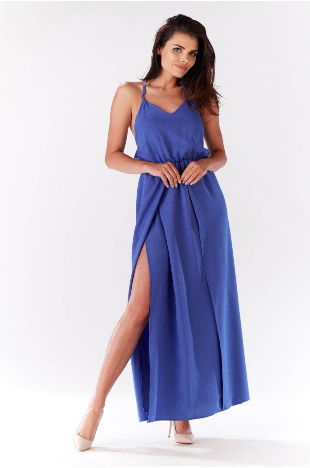 Sukienka M138 - Kolor/wzór: Niebieski