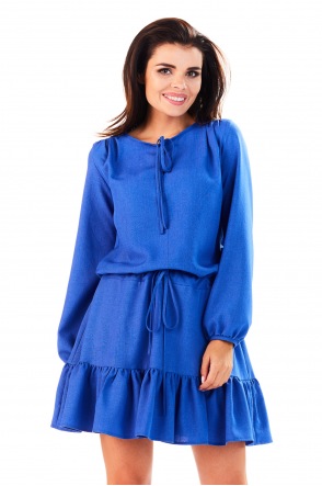 Sukienka M143 - Kolor/wzór: Niebieski