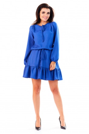 Sukienka M143 - Kolor/wzór: Niebieski
