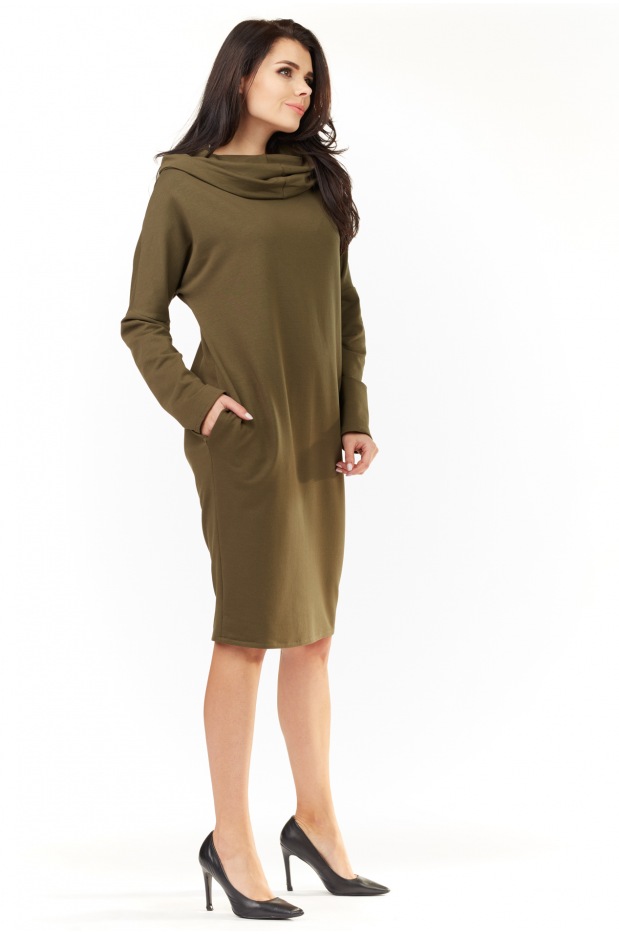 Sukienka M152 - Kolor/wzór: Khaki - detal