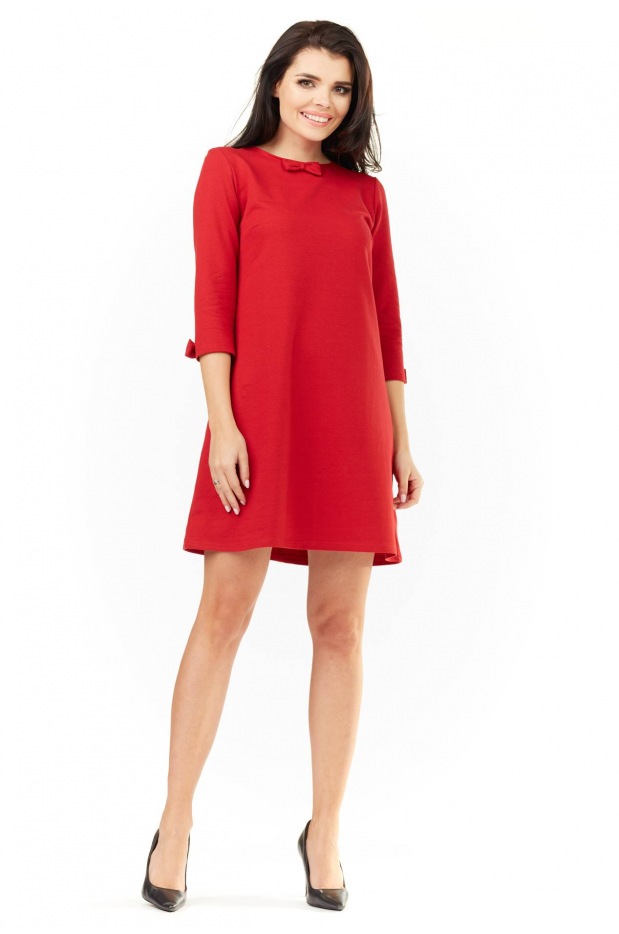 Sukienka M153 - Kolor/wzór: Czerwony