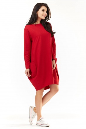 Sukienka M154 - Kolor/wzór: Czerwony