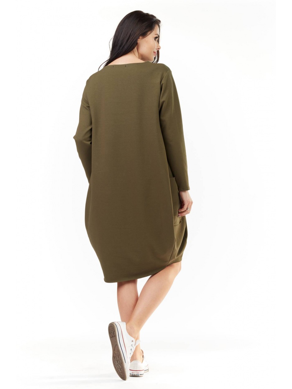 Sukienka M154 - Kolor/wzór: Khaki - bok
