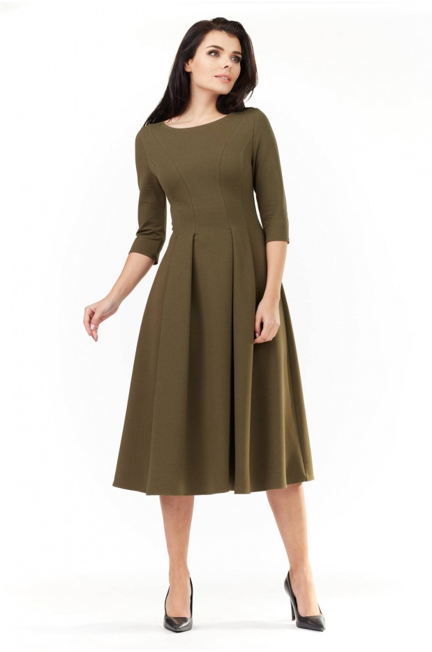 Sukienka M155 - Kolor/wzór: Khaki - przód