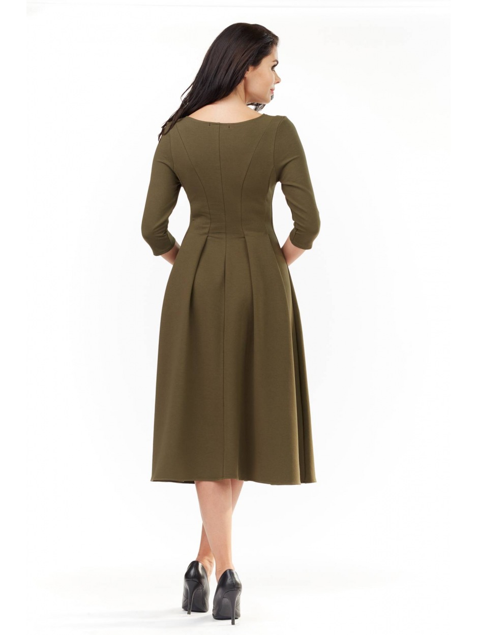 Sukienka M155 - Kolor/wzór: Khaki - lewo