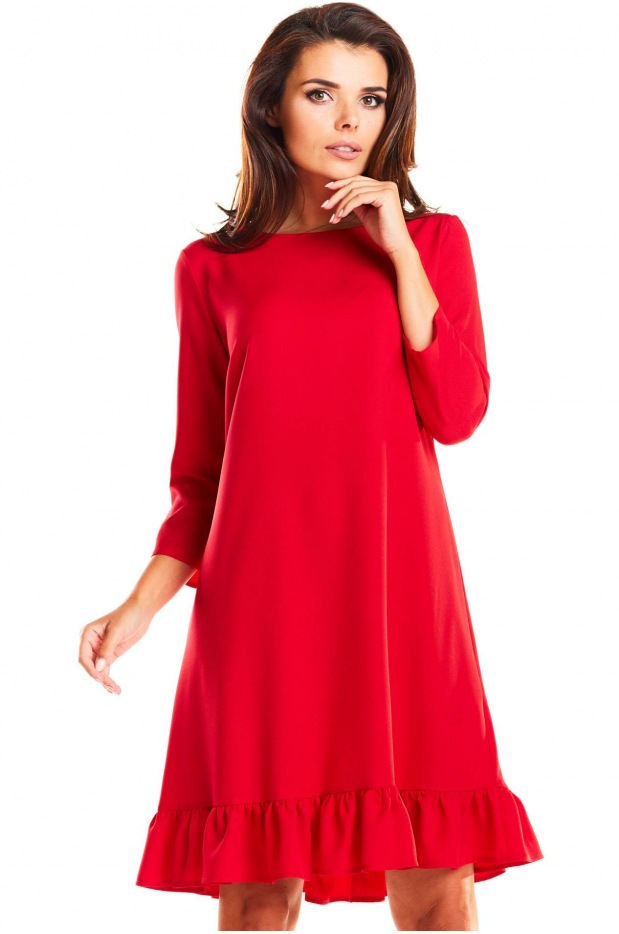 Sukienka M185 - Kolor/wzór: Czerwony