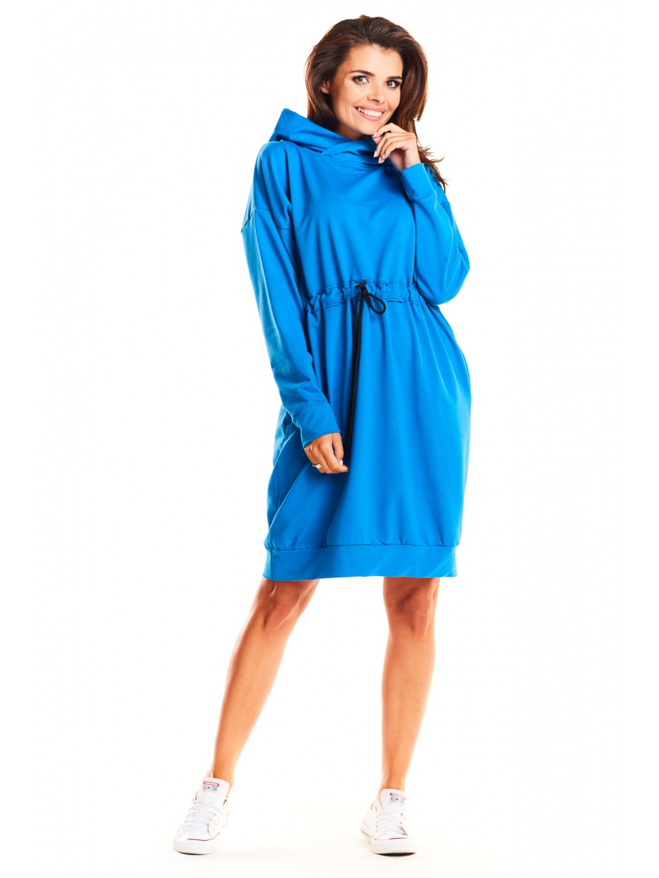 Sukienka M186 - Kolor/wzór: Niebieski - tył