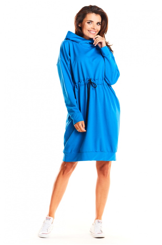 Sukienka M186 - Kolor/wzór: Niebieski - tył