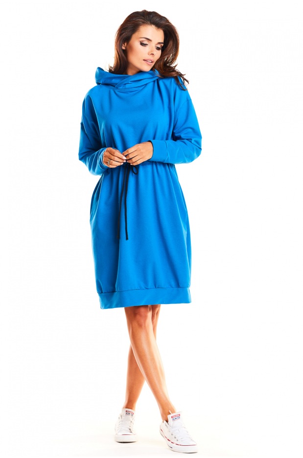 Sukienka M186 - Kolor/wzór: Niebieski - przód