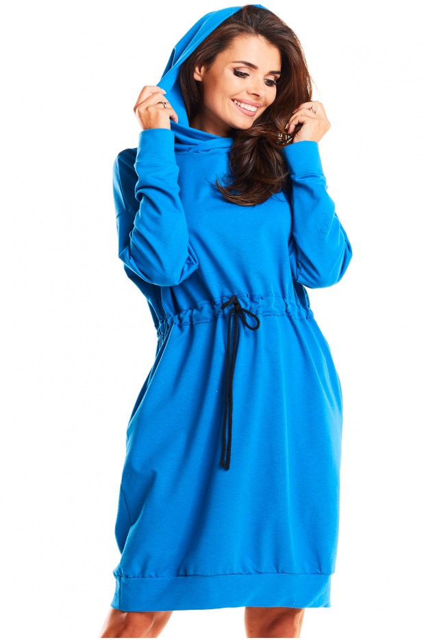 Sukienka M186 - Kolor/wzór: Niebieski - detal