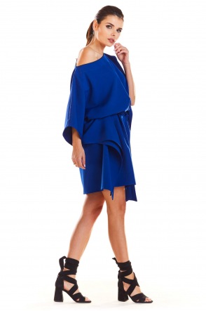 Sukienka M196 - Kolor/wzór: Niebieski