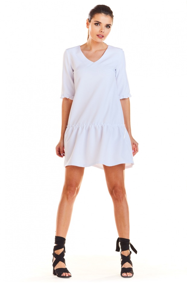 Sukienka M199 - Kolor/wzór: Biały - detal