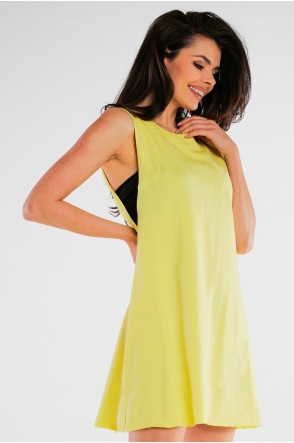 Sukienka M245 - Kolor/wzór: Żółty