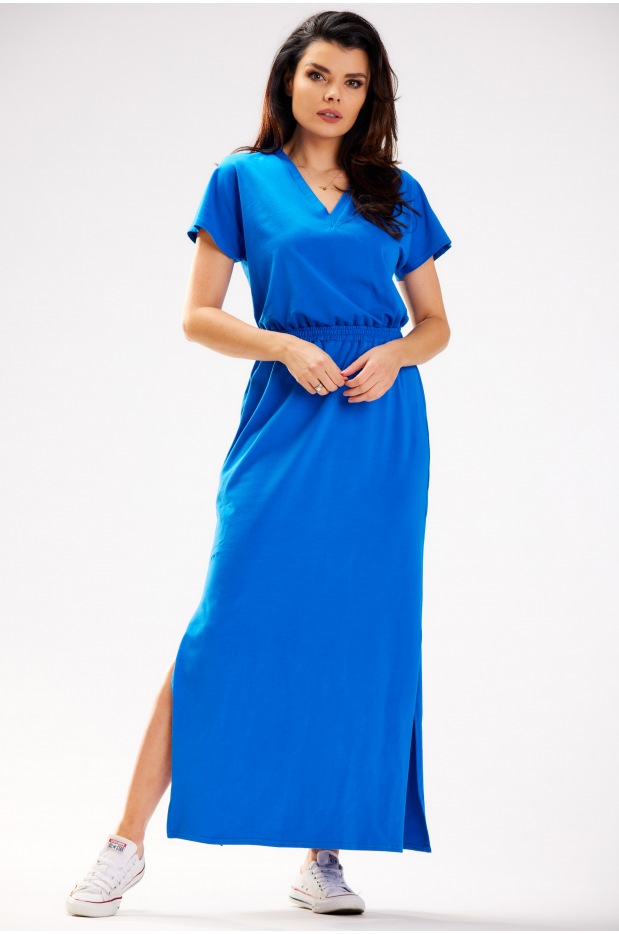 Sukienka M290 - Kolor/wzór: Niebieski