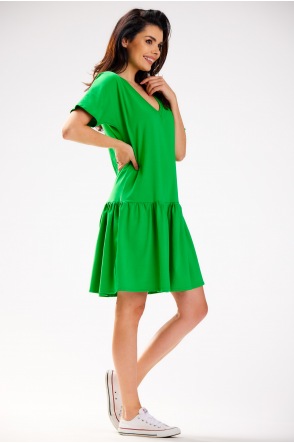 Sukienka M295 - Kolor/wzór: Zielony