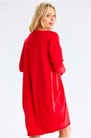 Sukienka M329 - Kolor/wzór: Czerwony