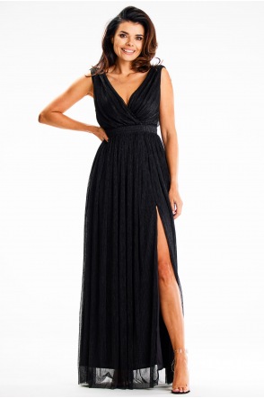 Sukienka A625 - Kolor/wzór: Czarny